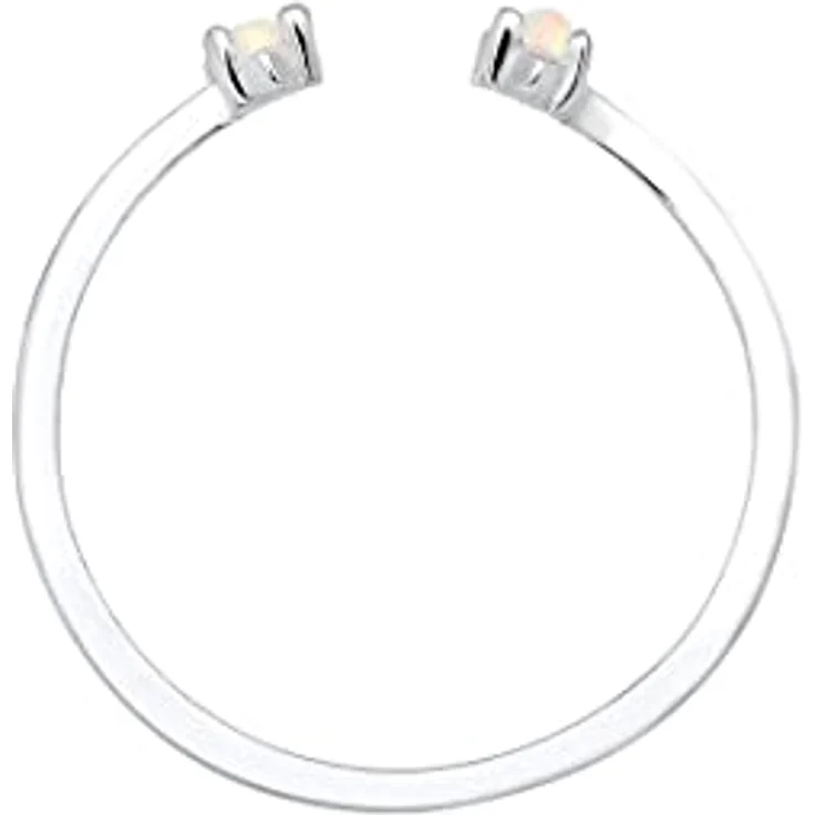 Elli Damenring Oval Geo Opal, Verstellbar, 925 Sterling Silber, anlaufgeschützt, hochglanzpoliert – Bild 3