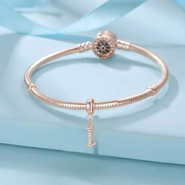 XWN Alphabet Charm Anhänger A-Z, 925 Sterling Silber mit Zirkon, kompatibel mit Pandora Armband und Halskette für Frauen – Bild 2