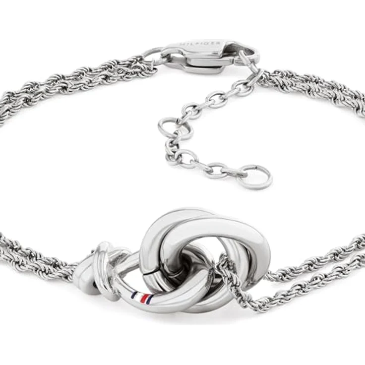Tommy Hilfiger Jewelry Doppeltes Ketten-Armband für Damen aus Edelstahl mit Nautischem Knoten und Karabinerverschluss - 2780990 – Bild 2