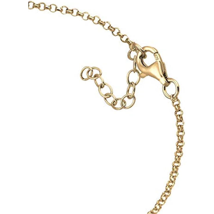 Elli Armband Damen mit Herz Anhänger Basic, 925 Sterling Silber vergoldet, 16 cm, handgefertigt, anlaufgeschützt – Bild 4