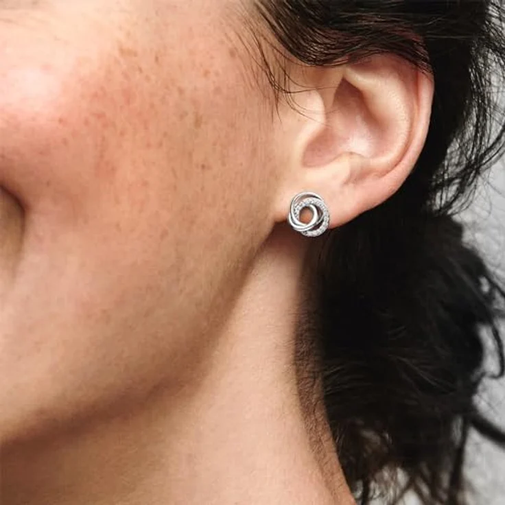 Pandora Ohrstecker Moments 291076C01, 925er Silber mit Zirkonia-Besatz, weiß – Bild 3