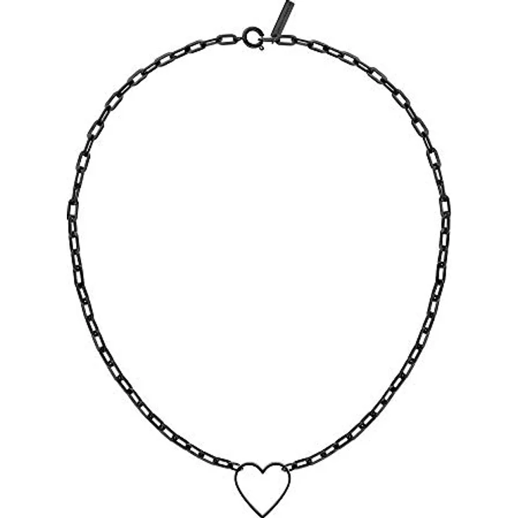 LIEBESKIND Berlin Damen-Collier Edelstahl IP Black, Herzanhänger, 32-45 cm Länge, polierte Bicolor-Oberfläche – Bild 2