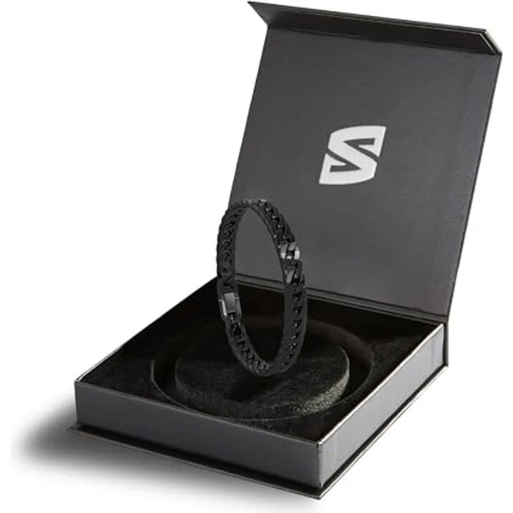 SERASAR Herren Armband Edelstahl Silber, 23cm Panzerarmband aus poliertem 316L Chirurgen-Stahl, wasserfest und verlängerbar – Bild 2