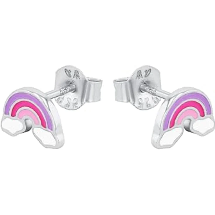 Prinzessin Lillifee Paar Ohrstecker Regenbogen, mit Emaille, 925 Sterling Silber, 8 mm – Bild 3