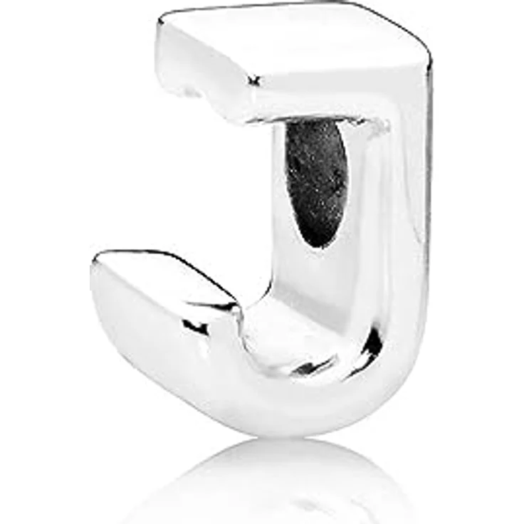 PANDORA Moments Buchstabe J - wendbares Alphabet-Charm aus Sterling-Silber mit geprägten Herzen und Perlen - kompatibel mit Moments Armbändern – Bild 4
