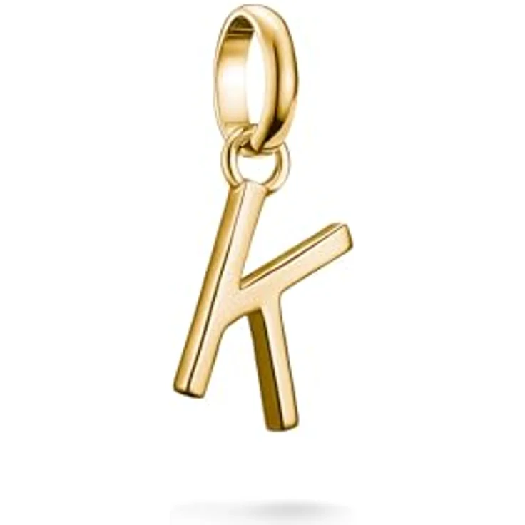 Thomas Sabo Charm Club Connect Charm-Anhänger Buchstabe K, 18k vergoldet aus recyceltem 925 Silber mit flexibler Öse, CC1217-413-39 – Bild 1
