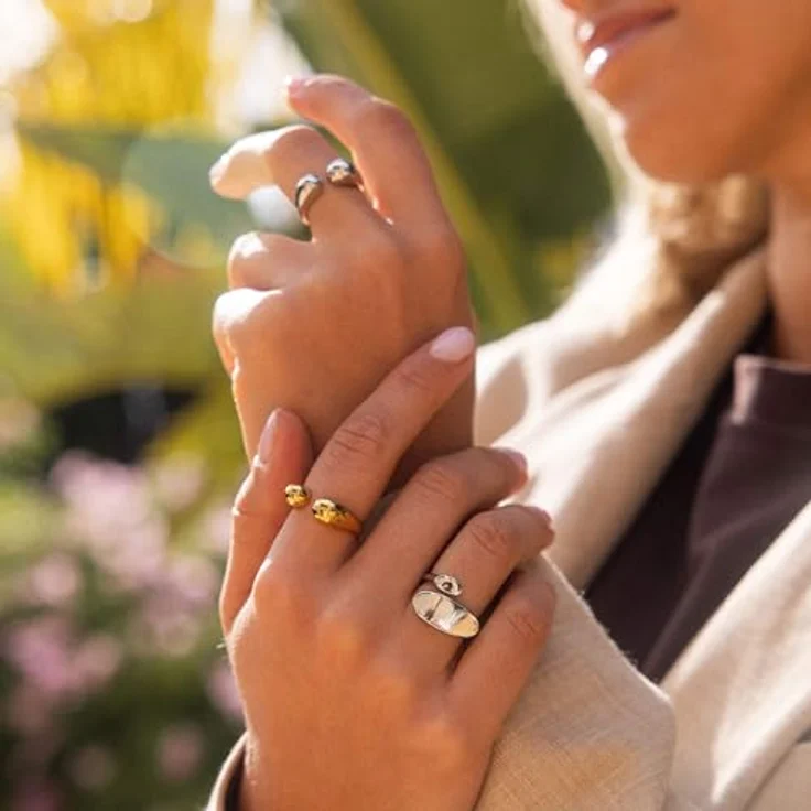 Purelei Embrace Ring (Roségold), Wasserfester Damenring aus langlebigem Edelstahl, Verstellbar von Größe S bis M, Eleganter Modeschmuck für individuellen Stil – Bild 3