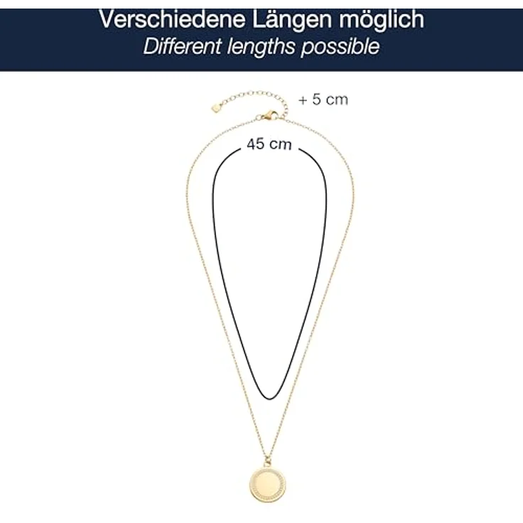 JEWELS BY LEONARDO Ferrara Halskette, goldfarbener Edelstahl mit runden Zirkonia-Steinen, 45-50 cm, Geschenk für Frauen – Bild 2