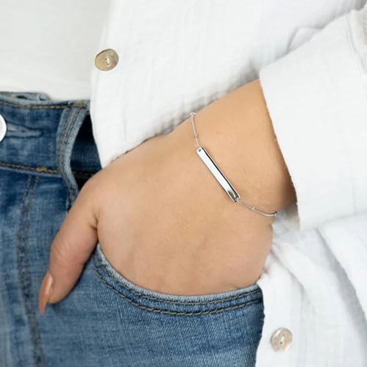 Engelsrufer Damen ID-Armband aus Sterling Silber, längenverstellbar 17+3cm, mit Gravurmöglichkeit, nickelfrei, Karabinerverschluss – Bild 2