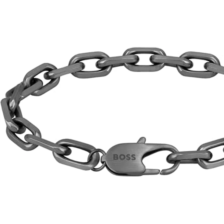 BOSS Jewelry KANE Gliederarmband für Herren, Edelstahl mit grauer IP-Beschichtung, 19,5 cm, Karabinerverschluss – Bild 2
