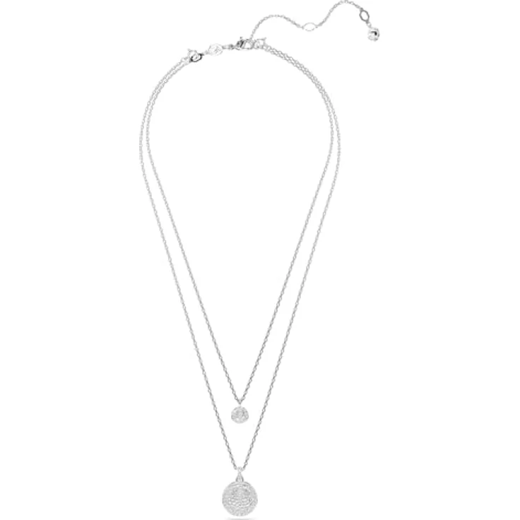 Swarovski Ketten-Set Sublima Round, 2-tlg. im Lagenlook mit klaren Rundkristallen im Schnee-Pavé – Bild 2