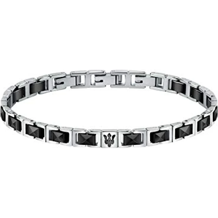 Maserati Jewels Herrenarmband, 22 cm, Edelstahl, Keramik, PVD mit Tridente-Symbol, Maserati-Blau-Finish – Bild 1