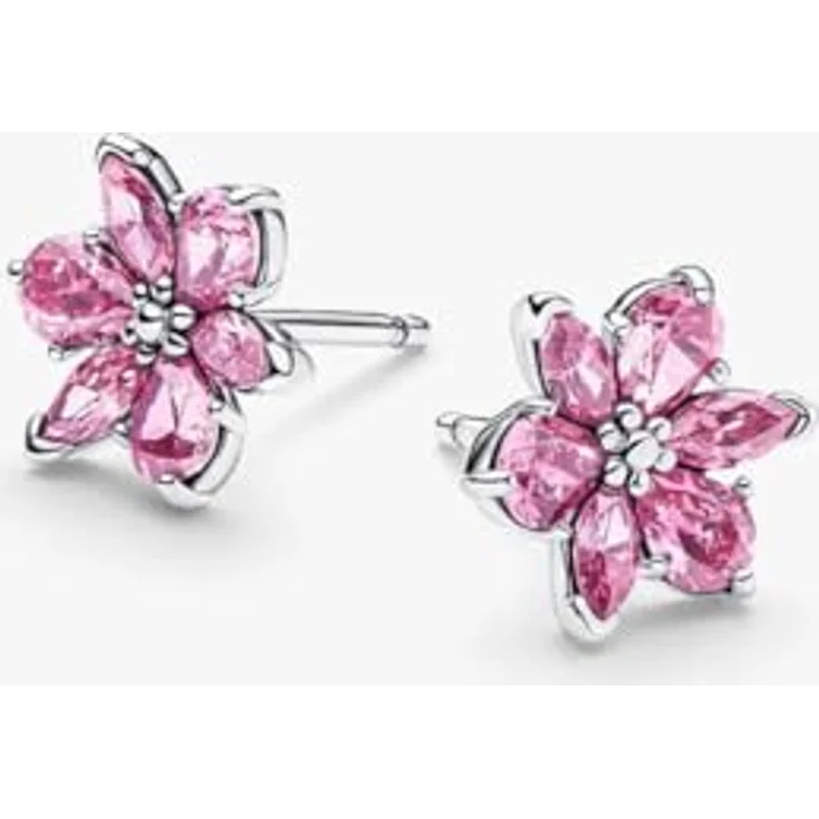 Pandora Ohrstecker Herbarium Blume Rosa, 925 Sterling Silber mit rosafarbenen Cubic Zirkonia in Blütenform, Damen Schmuck, 292633C02 – Bild 2