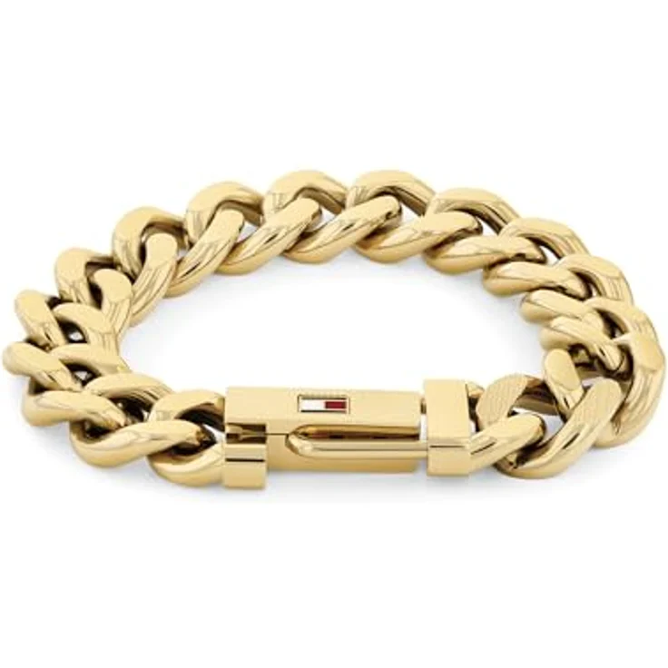 Tommy Hilfiger Jewelry Gliederarmband für Herren, Gelbgold, mit ikonischer Flagge und verstellbarer Klappschließe - 2790638 – Bild 1