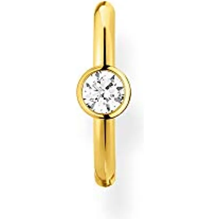 Thomas Sabo Einzel Ohrklemme EC0018-414-14, vergoldetes Silber mit weißem Stein