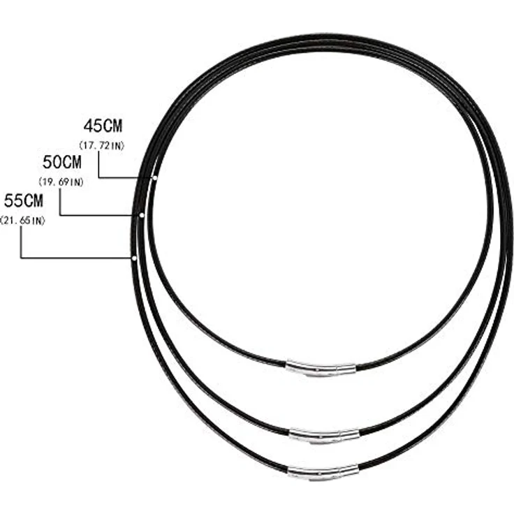 Tagaremuser 3 STÜCKE Lederband Halskette, 3mm Schwarz, Kunstleder mit 316 Edelstahlverschluss, unisex, 18"-22" Länge, wasserdichtes Wachslederdesign – Bild 4