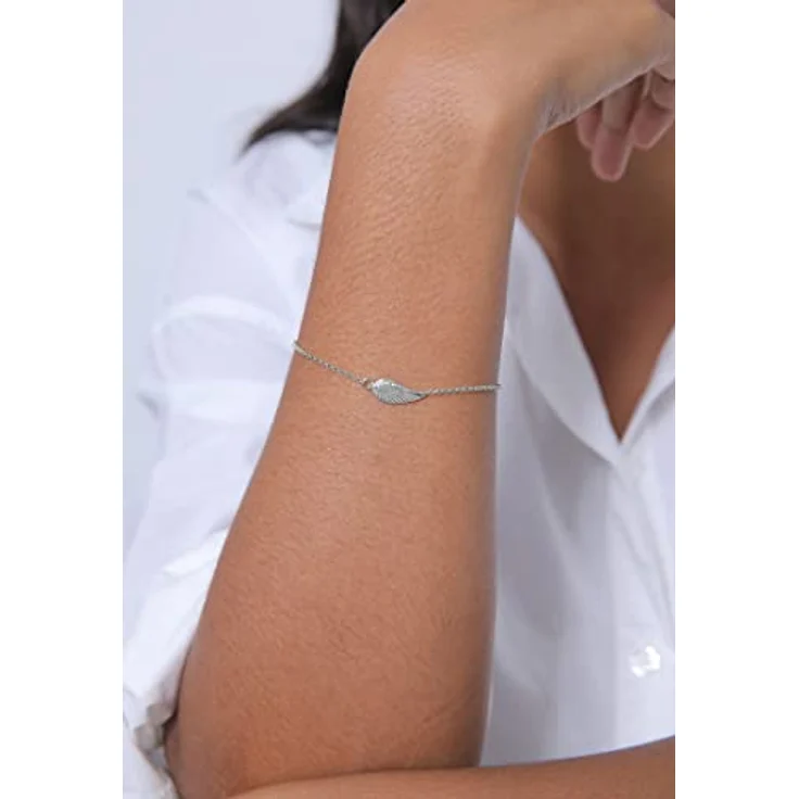 Elli Schutzengel Armband Damen, Flügel Symbol aus 925 Sterling Silber, 18 cm, hochglanzpoliert – Bild 5