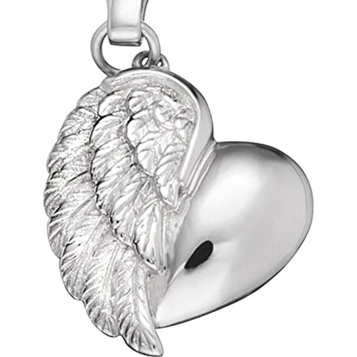 Engelsrufer Herzflügel Charm, 925er-Sterlingsilber rhodiniert, 12 mm mit filigranen Details – Bild 5
