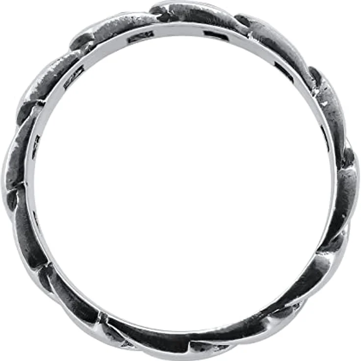 Kuzzoi Massiver Herrenring im Panzer Design, schwarz oxidiert, 8mm Bandring aus 925 Sterling Silber, Ringgröße 58 – Bild 3