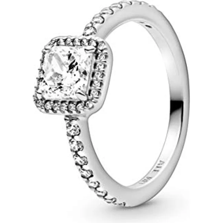 PANDORA Ring Strahelnder Tropfen, Sterling Silber 925 mit klaren Zirkonia, glänzend poliert, silber