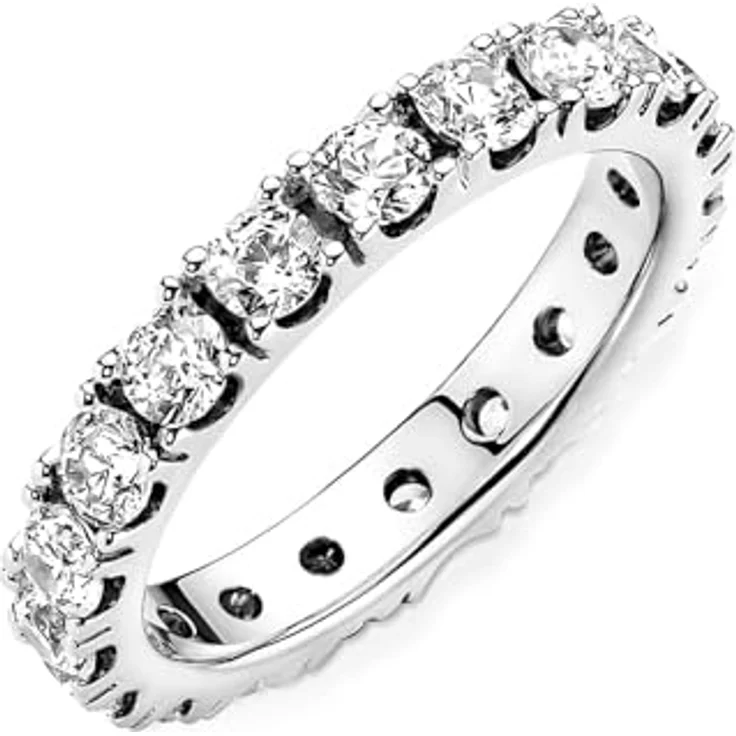 PANDORA Ring Timeless "funkelnde Reihe", Ewigkeits-Ring aus Sterling-Silber mit Zirkonia, Größe 52 – Bild 4