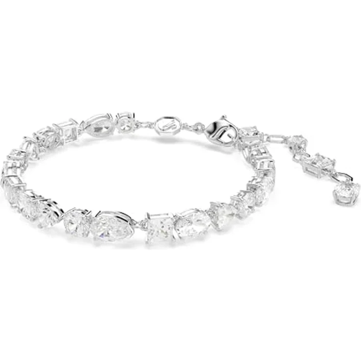 Swarovski Mesmera Armband, rhodiniertes Damenarmband mit weißen Zirkonia, 15.5-20.5 cm, 0.5 cm breit, Karabinerschließe – Bild 2