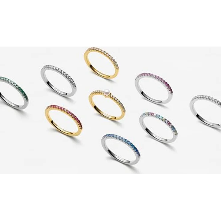 Sif Jakobs Ring Ellera, Damenring aus 925 Sterling Silber mit 18K Vergoldung und rosafarbenem Farbverlauf, Größe 58 – Bild 3
