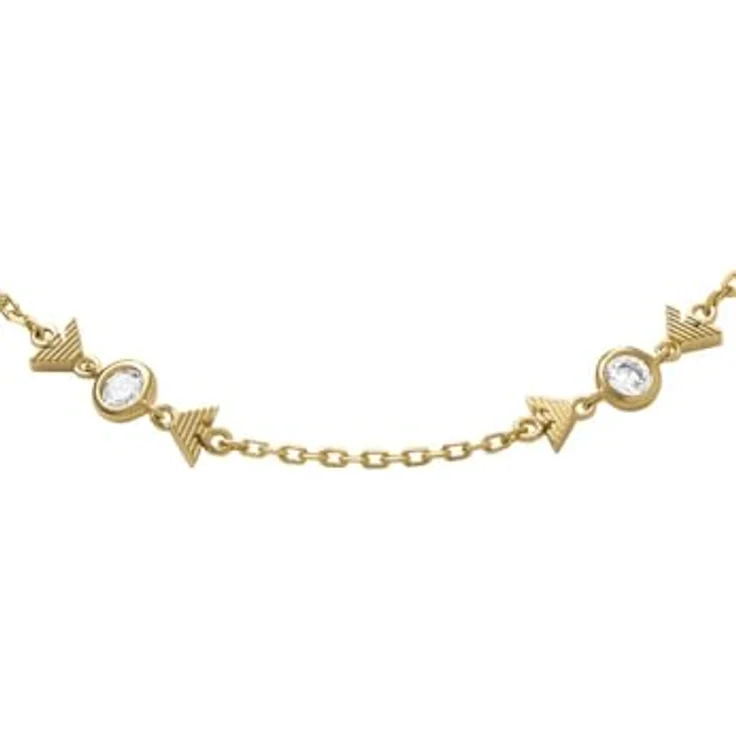 Emporio Armani Damenarmband, Sterlingsilber mit Karabiner- und Schieberverschluss, Gelbgold – Bild 3