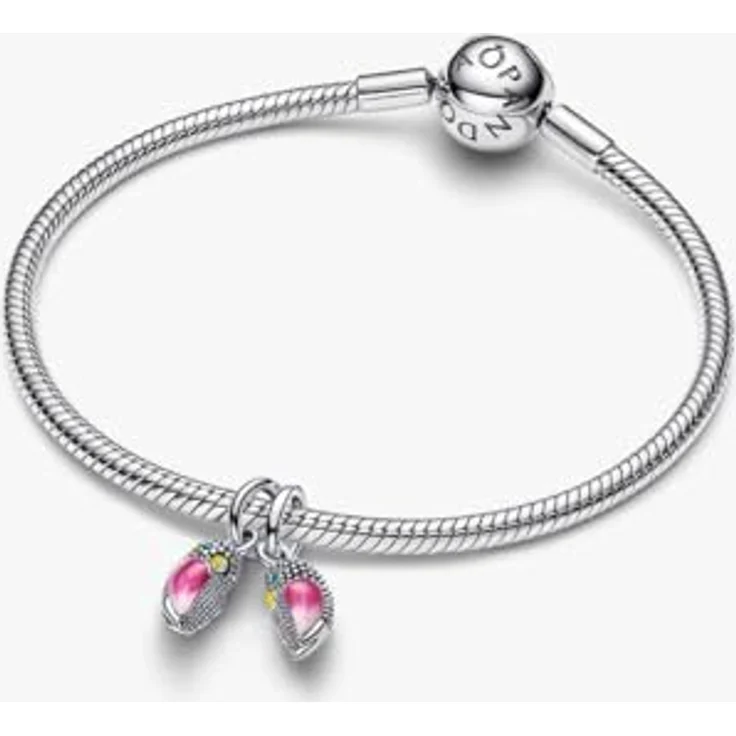 PANDORA Charm Liebesvögel teilbarer Anhänger, 925 Sterling Silber mit Emaille, Doppel Anhänger mit Gravur, kompatibel mit Moments ME, 794484C01 – Bild 3
