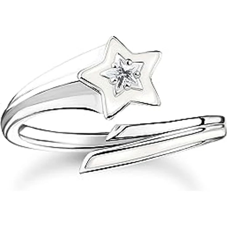 THOMAS SABO Damenring 925er Silber mit Emaille und Zirkonia, Größe 52, Silber/Weiß, 32025630 – Bild 1