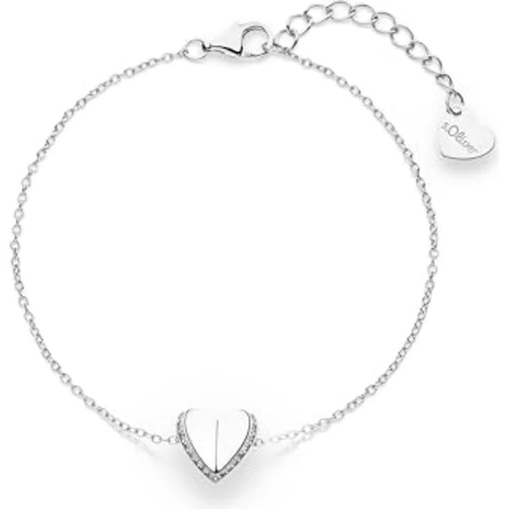 s.Oliver Bracelet - Elegantes Armband aus 925er Sterlingsilber, verstellbar bis 20 cm, wasserfest & hautfreundlich, silber – Bild 1