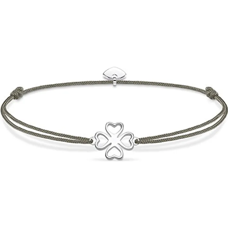 Thomas Sabo Damen Armband Little Secret Kleeblatt, 925 Sterling Silber, grün, LS017-173-5-L20v