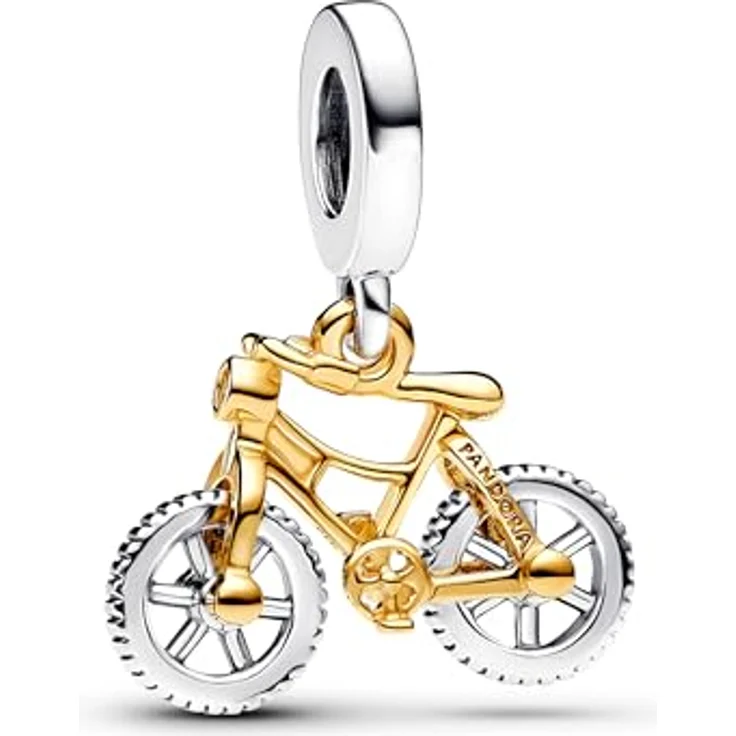 Pandora Charm-Einhänger 763354C01, Fahrrad-Charm aus Sterling Silber und 14k vergoldet mit Zirkoniasteinen – Bild 1