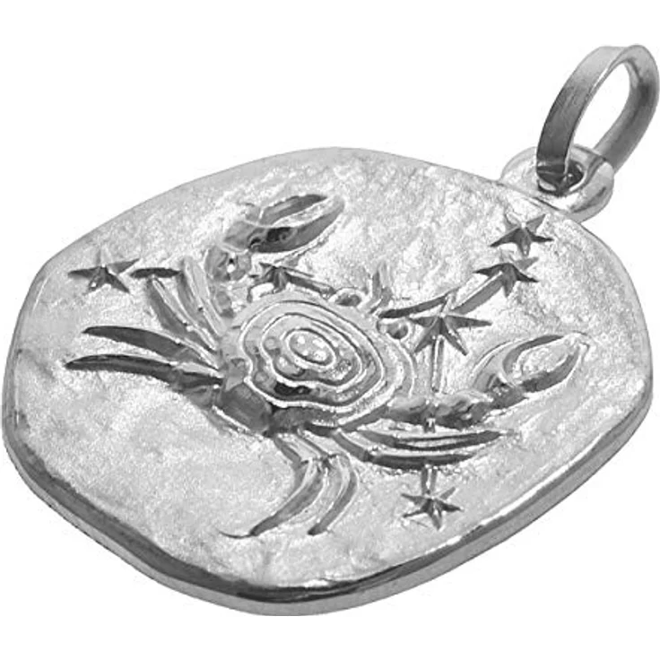 trendor Sternzeichen Krebs Halskette 925 Silber mit Anhänger Ø 16 mm, rhodiniert, 50 cm, für Damen, Herren oder Kinder – Bild 2
