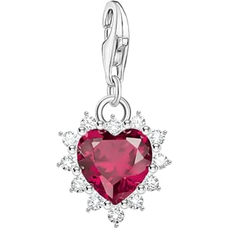 THOMAS SABO Charm-Anhänger aus recyceltem 925er Sterlingsilber mit Karabinerhaken, vielseitig kombinierbar