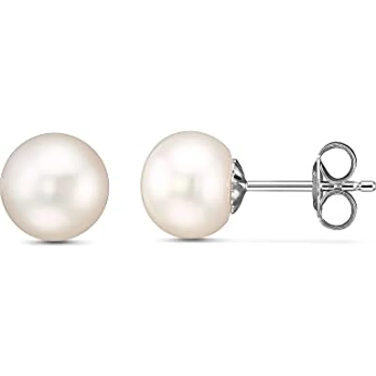 CHRIST Damen-Ohrstecker 925er Silber rhodiniert mit Süßwasserperle, eleganter Ohrschmuck für Business und Gala – Bild 2