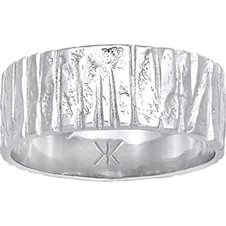 Kuzzoi Herrenring Bandring massiv (9 mm) in 925 Sterling Silber, gehämmert, Ringgröße 62 – Bild 2