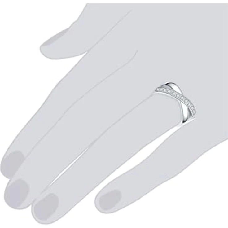 Rafaela Donata Damen Ring 925/- Sterling Silber rhodiniert mit Zirkonia, Wickelring-Optik, weiß – Bild 5