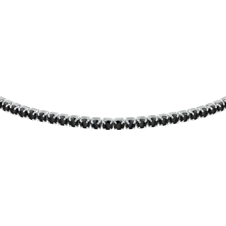 Morellato Herrenarmband SATT14, 925‰ Silber mit schwarzen Zirkonen, Tennis-Kollektion, 18+3,5 cm – Bild 2