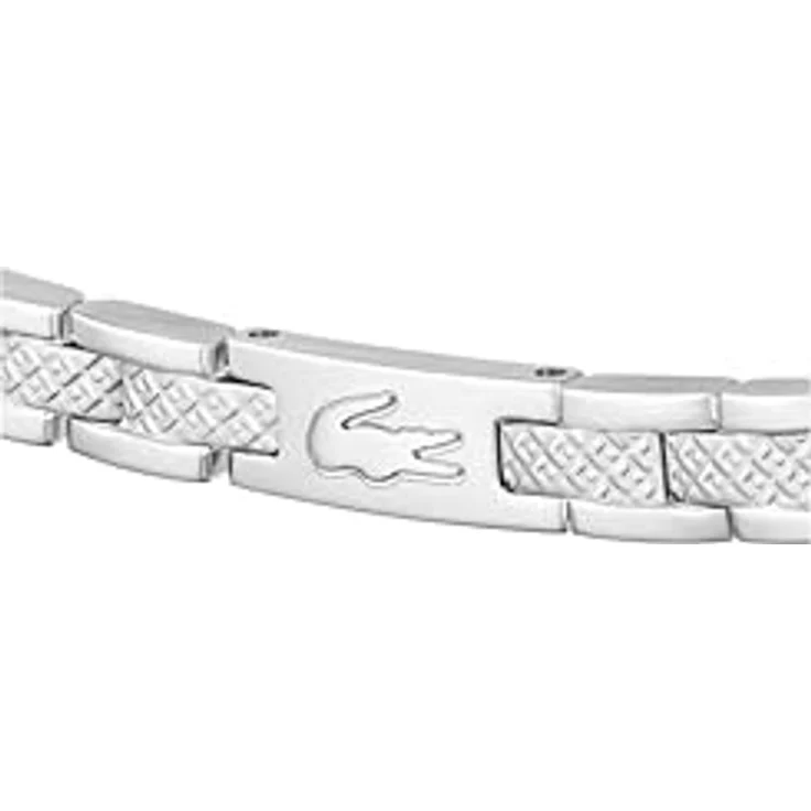 Lacoste Gliederarmband METROPOLE, Damenarmband aus Edelstahl mit geätztem Petit-Piqué-Muster und verstellbarem Faltverschluss, 190 mm – Bild 2