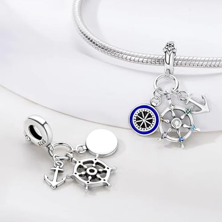 Pandach Charm Anhänger für Armband und Halskette, 925 Sterling Silber mit Zirkonia-Steinen, kompatibel mit Europäischen Armbändern für Frauen und Mädchen – Bild 2