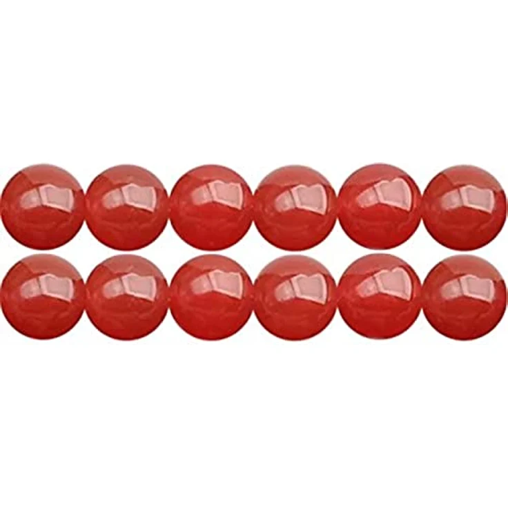 SKYBEADS Natürliche Rot Karneol Achat Perlen, 8mm Rund, 38cm Strang mit ca. 48 Stück für Schmuckherstellung – Bild 1