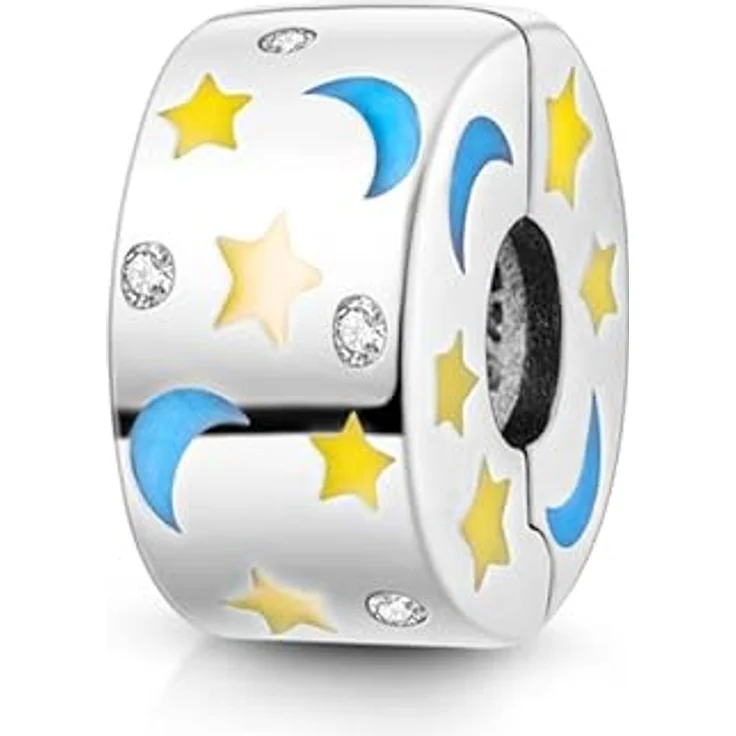 TINSLO Charm Anhänger Damen 925 Sterling Silber mit Zirkonia-Steinen, kompatibel mit Pandora Armbändern und Halsketten – Bild 1
