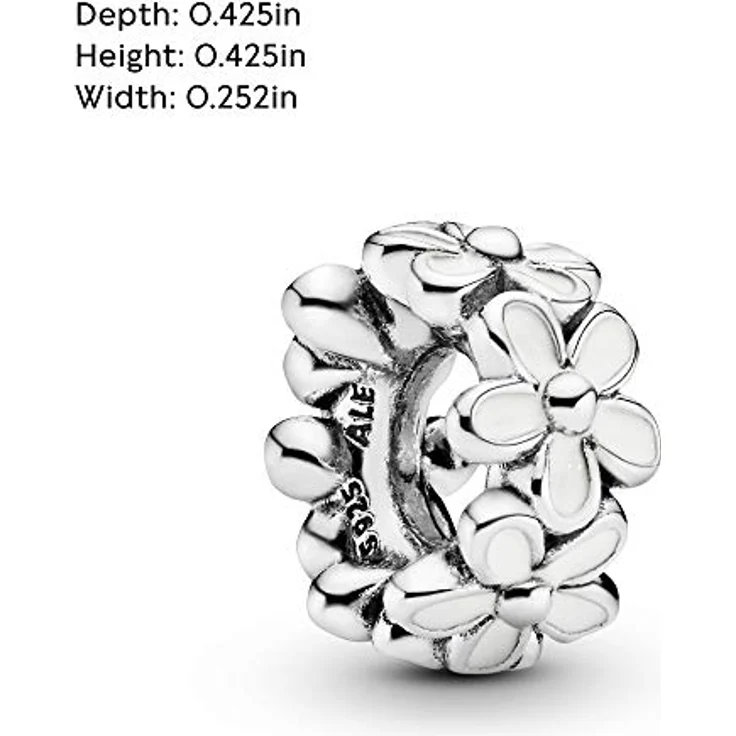 PANDORA Zwischenelement Liebliche Gänseblümchen, Charm aus 925er Sterling Silber mit emaillierten Gänseblümchen, 11 x 5,5 mm – Bild 5