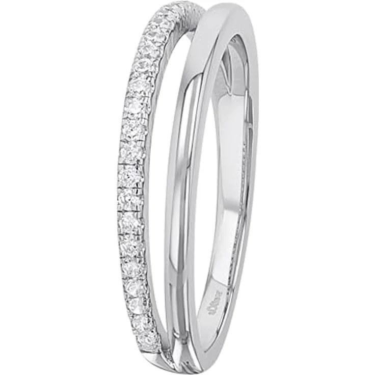 s.Oliver Damenring 925 Sterling Silber mit 26 Zirkonia, 5 mm Breite, in Schmuck Geschenk Box – Bild 2