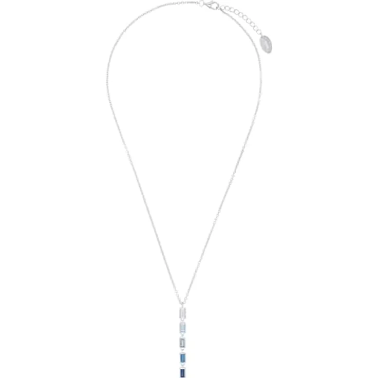 s.Oliver Y-Collier 925 Sterling Silber Damen Halsschmuck mit Zirkonia, 42+3 cm, Blau in Schmuck Geschenk Box, 2031402 – Bild 4