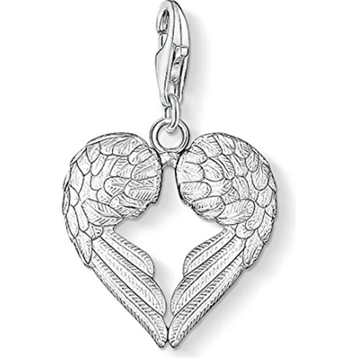 Thomas Sabo Charm-Anhänger Herz mit Flügeln, 925 Sterling Silber, Charm Club, Karabinerhaken – Bild 1