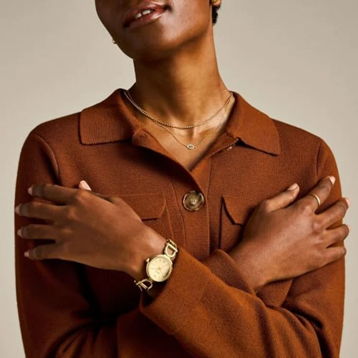 Fossil Sutton JF04792710, Damen-Halskette aus Edelstahl, goldfarben, Länge: 410mm+50mm, mit Karabinerverschluss – Bild 2