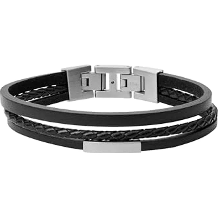 Fossil JF03322040, Leder Armband mit Verlängerung von 18 cm, schwarz – Bild 3