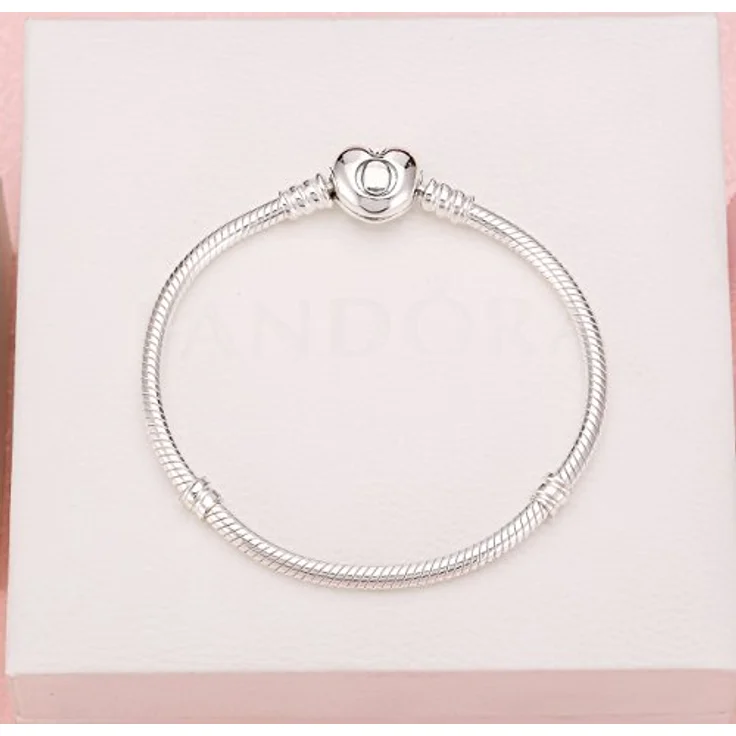 PANDORA PULSERA Plata CIERRE Corazon, Damen-Armband 17CM aus Sterling Silber mit Herzenverschluss – Bild 3